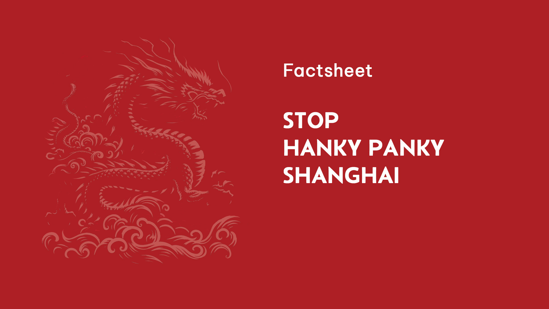 Factsheet “Stop Hanky Panky Shanghai”